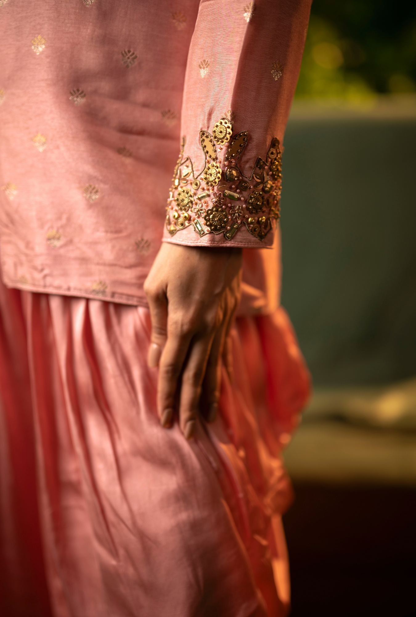 Antique Blush Dhoti Set